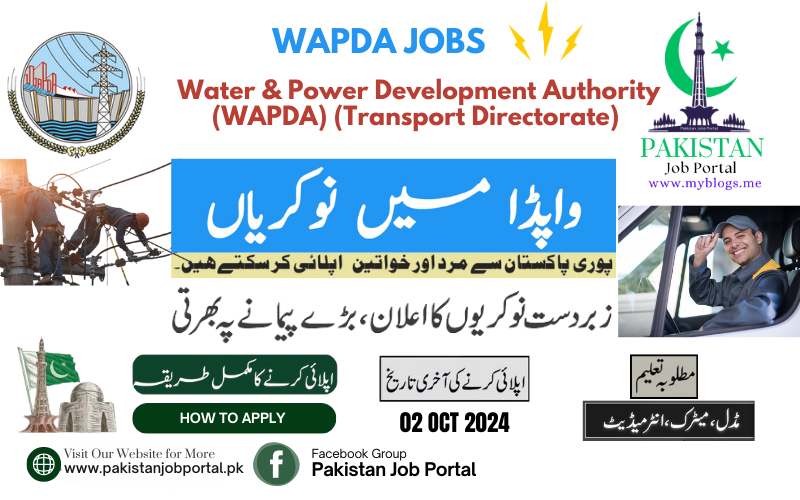 Jobs In WAPDA (Transport Directorate) 2024