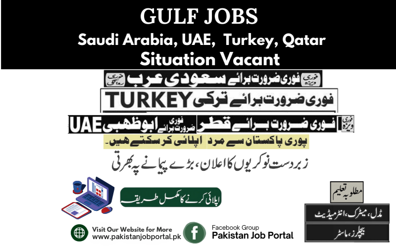 Saudi Arabia, UAE, Turkey, Qatar Jobs