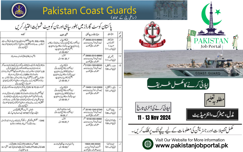 Join Pakistan Coast Guard 2024