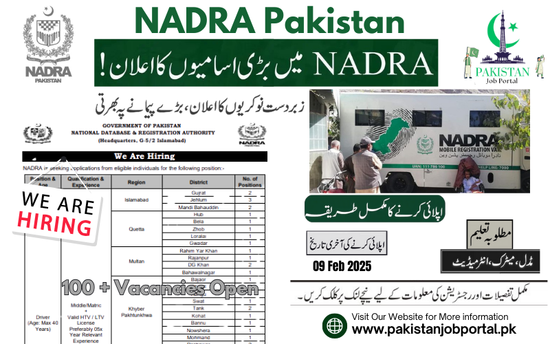 Career Opportunity in NADRA Pakistan 2025